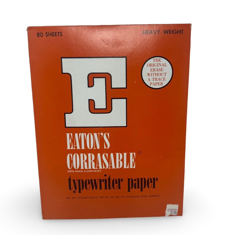 Vintage Eaton's Corrasable Typewriter Paper Heavy 20 Pound 25% Rag Content 48 pc